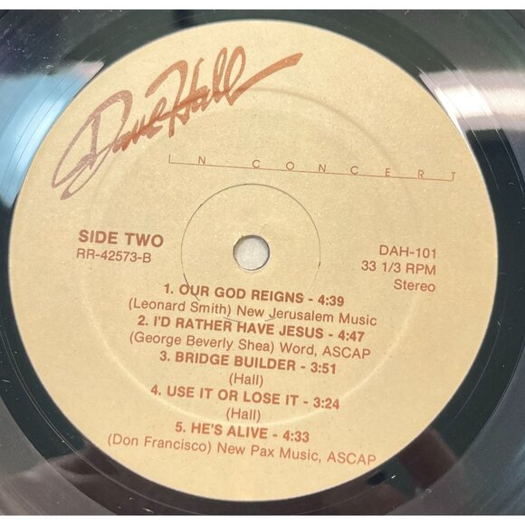 Dave Hall In Concert Vinyl LP Christian Folk in Shrink Private Press VG+/NM - Picture 3 of 6